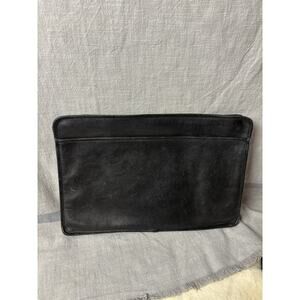 Vintage Coach Black Leather Portfolio Document Laptop Case